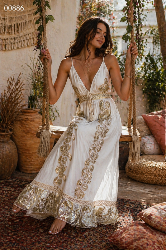 #00886 Langes Kleid Stück