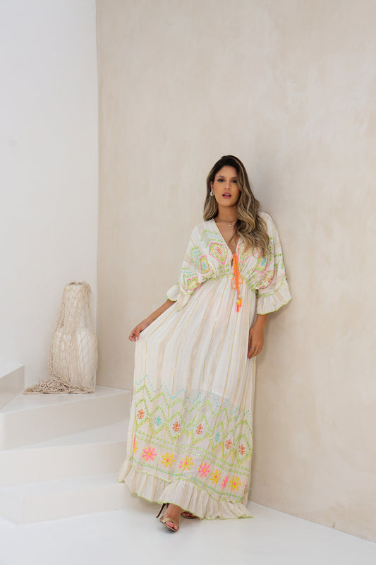 Vestido largo feminino | Talla única | Paquete de 6 | Colores surtidos #5060B