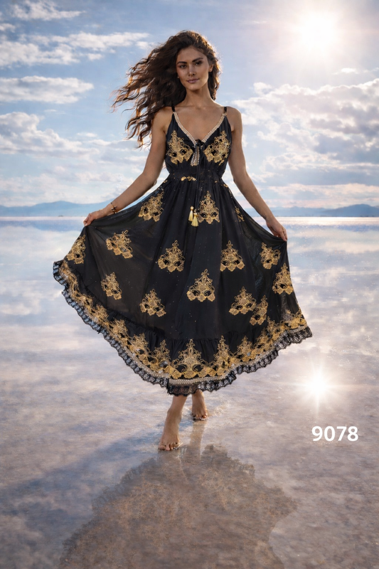 #9078 VESTIDO LARGO PZAS