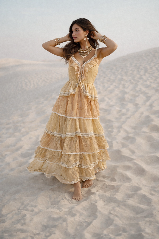 #9083 VESTIDO LARGO PIEZAS