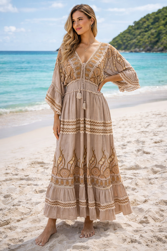 #9108 VESTIDO LARGO PIEZAS
