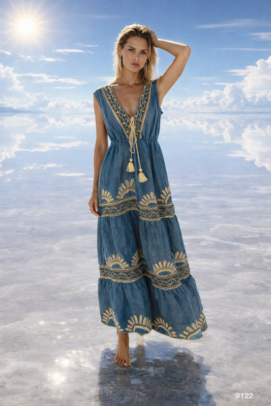 #9122 Langes Kleid Stk.
