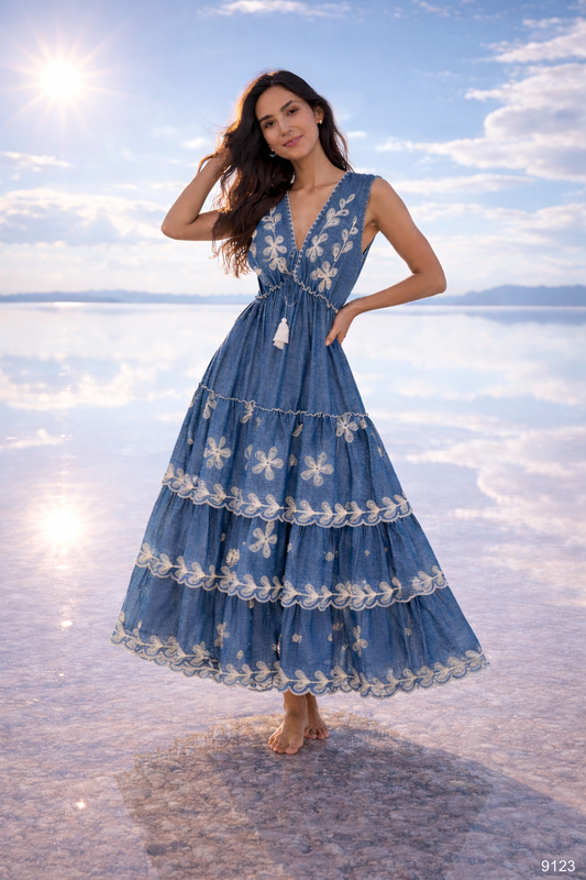 #9123 Langes Kleid Stk.