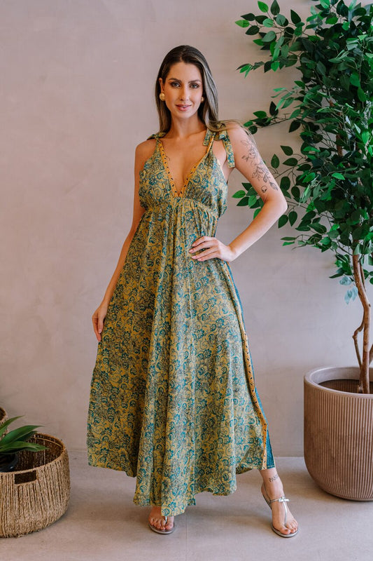 Vestido largo feminino poliéster, talla única paquete de 6 colores surtidos #4685