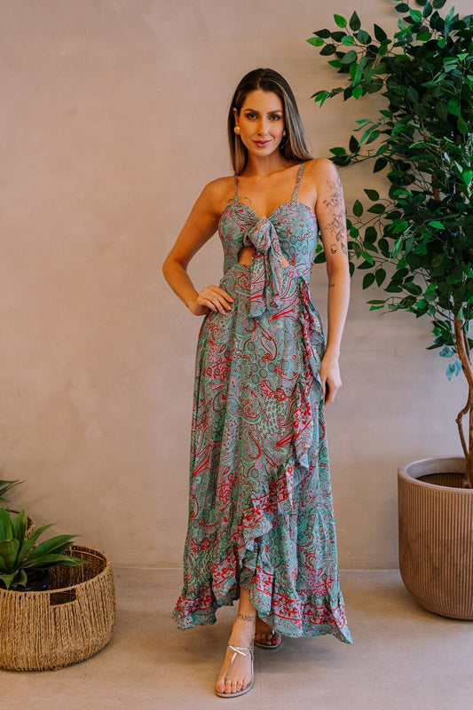 Vestido largo feminino poliéster, talla única paquete de 6 colores surtidos #5935
