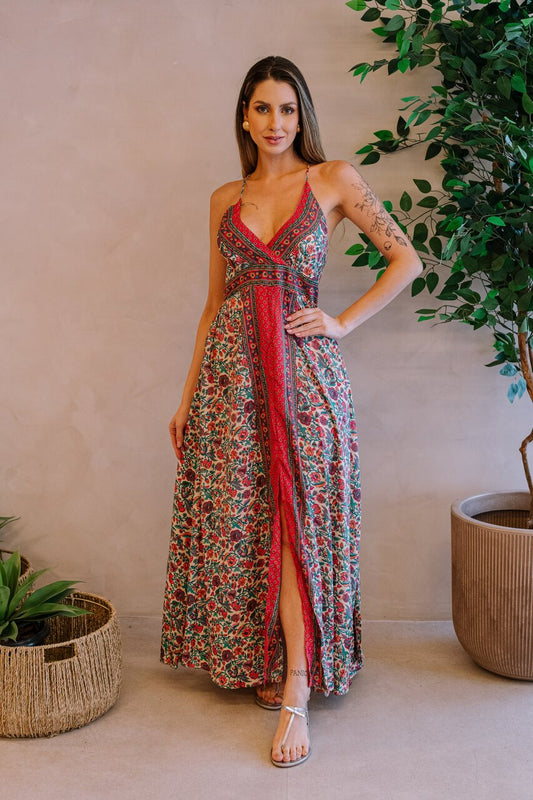 Vestido largo feminino poliéster, talla única paquete de 6 colores surtidos #5363