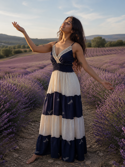 #P-124 Langes Kleid Stk.