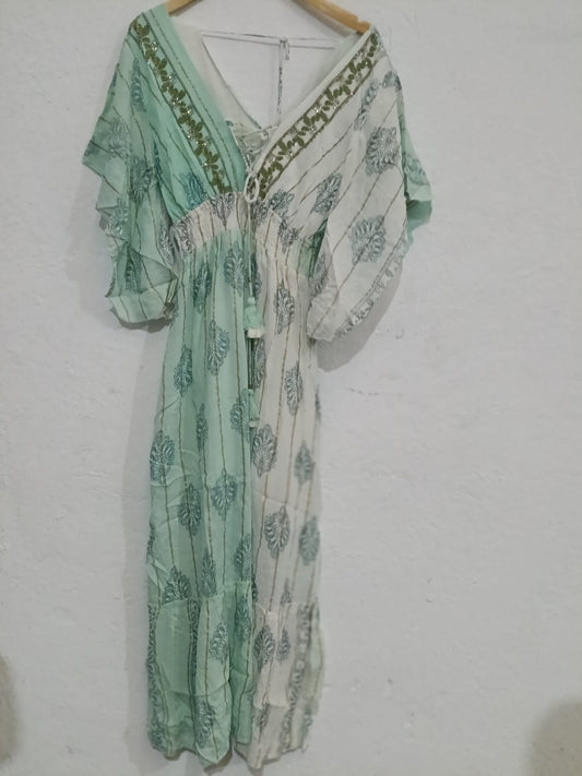 Vestido largo feminino con bordado, talla única paquete de 6 colores surtidos #GE00640A